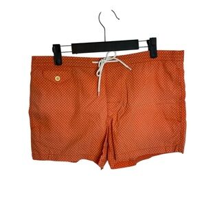 Club Monaco Orange Polka Dot Swim Trunks